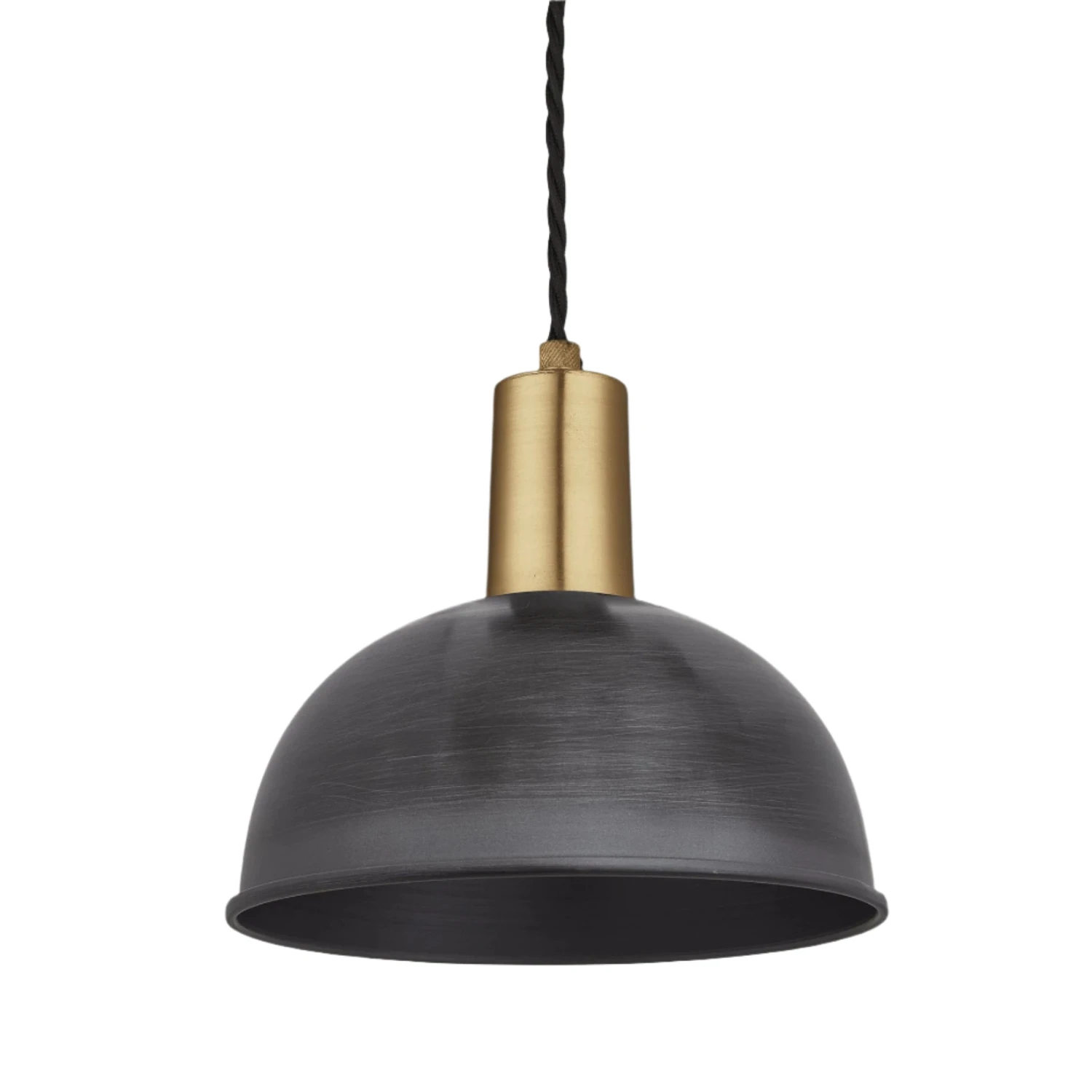 Sleek Dome Pendant - 8 Inch - Pewter 5 Sleek Dome Pendant - 8 Inch - Pewter - Image 3