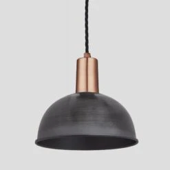 Sleek Dome Pendant - 8 Inch - Pewter