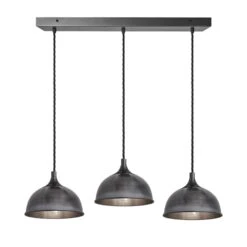 Chelsea Dome 3 Wire Cluster Lights - 8 Inch - Pewter