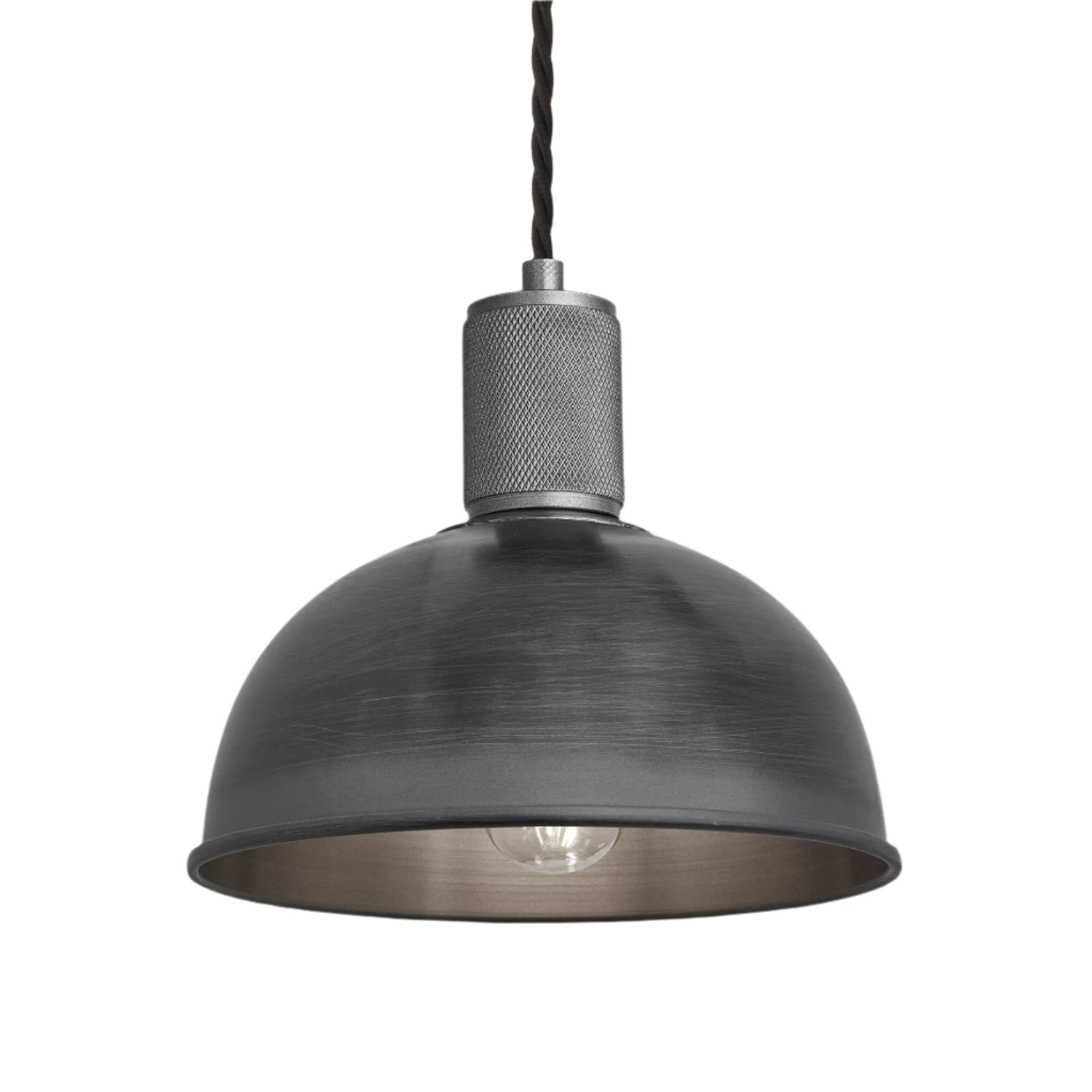 Knurled Dome Pendant Light - 8 Inch - Pewter 4 Knurled Dome Pendant Light - 8 Inch - Pewter - Image 2