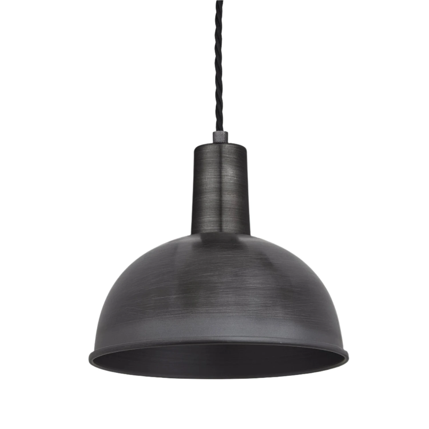 Sleek Dome Pendant - 8 Inch - Pewter 4 Sleek Dome Pendant - 8 Inch - Pewter - Image 2