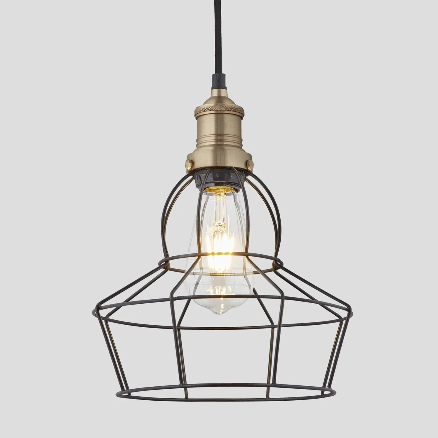 Brooklyn Wire Cage Pendant - 8 Inch - Pewter - Rose 5 Brooklyn Wire Cage Pendant - 8 Inch - Pewter - Rose - Image 3