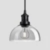 Brooklyn Tinted Glass Dome Pendant - 8 Inch - Smoke Grey -Lumi Home Shop 8 Inch Pendant SmokeGreyTintedGass Industville Lighting Dome BlackHolder Brooklyn BR TGL DP8 SG BKH w