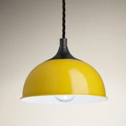 Chelsea Dome Pendant - 8 Inch - Yellow -Lumi Home Shop 8 Inch Pendant Yellow Industville Lighting Dome PewterHolder Chelsea CH DP8 Y PH NewBackground