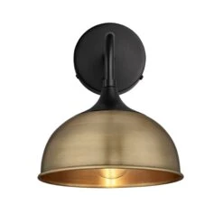 Chelsea Dome Wall Light - 8 Inch - Brass 16 Chelsea Dome Wall Light - 8 Inch - Brass -Lumi Home Shop 8 Inch WallLight Brass Industville Lighting Dome BlackHolder Chelsea CH DWL8 B BKH
