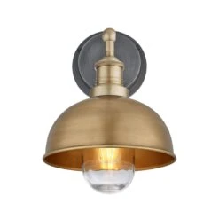 Brooklyn Outdoor & Bathroom Dome Wall Light - 8 Inch - Brass -Lumi Home Shop 8 Inch WallLight Brass Industville Lighting Dome BrassHolder Brooklyn IP65 BR IP65 DWL8 B BH
