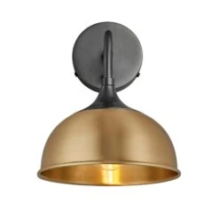 Chelsea Dome Wall Light - 8 Inch - Brass 14 Chelsea Dome Wall Light - 8 Inch - Brass -Lumi Home Shop 8 Inch WallLight Brass Industville Lighting Dome PewterHolder Chelsea CH DWL8 B PH