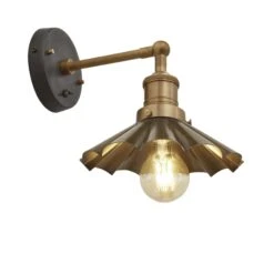 Brooklyn Umbrella Wall Light - 8 Inch - Brass 14 Brooklyn Umbrella Wall Light - 8 Inch - Brass -Lumi Home Shop 8 Inch WallLight Brass Industville Lighting Umbrella BrassHolder Brooklyn BR UWL8 B BH