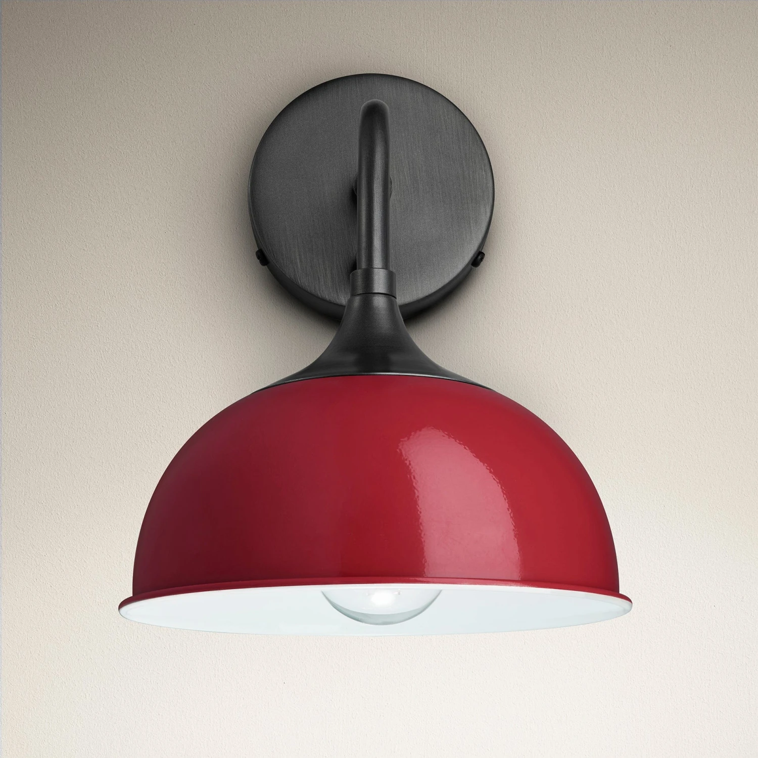 Chelsea Dome Wall Light - 8 Inch - Burgundy