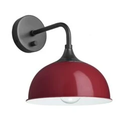 Chelsea Dome Wall Light - 8 Inch - Burgundy -Lumi Home Shop 8 Inch WallLight Burgundy Industville Lighting Dome PewterHolder Chelsea CH DWL8 BU PH angled