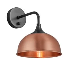 Chelsea Dome Wall Light - 8 Inch - Copper 13 Chelsea Dome Wall Light - 8 Inch - Copper -Lumi Home Shop 8 Inch WallLight Copper Industville Lighting Dome PewterHolder Chelsea CH DWL8 C PH Angled