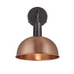 Sleek Dome Wall Light - 8 Inch - Copper -Lumi Home Shop 8 Inch WallLight Copper Industville Lighting Dome PewterHolder Sleek SL DWL8 C PH SO Lit