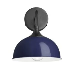 Chelsea Dome Wall Light - 8 Inch - Dark Blue -Lumi Home Shop 8 Inch WallLight DarkBlue Industville Lighting Dome PewterHolder Chelsea CH DWL8 DB PH front