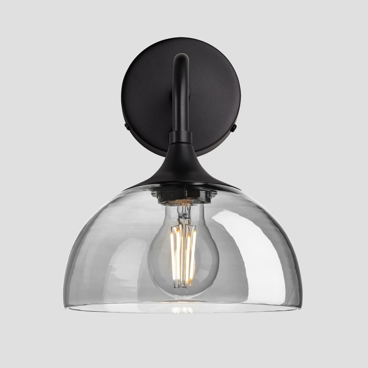 Chelsea Tinted Glass Dome Wall Light - 8 Inch - Smoke Grey 5 Chelsea Tinted Glass Dome Wall Light - 8 Inch - Smoke Grey - Image 3