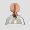 Chelsea Tinted Glass Dome Wall Light - 8 Inch - Smoke Grey -Lumi Home Shop 8 Inch WallLight Glass Industville Lighting Dome CopperHolder Chelsea CH TGL DWL8 SG CH