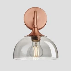 Chelsea Tinted Glass Dome Wall Light - 8 Inch - Smoke Grey