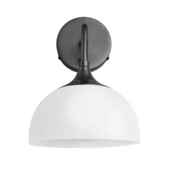 Chelsea Opal Glass Dome Wall Light - 8 Inch 17 Chelsea Opal Glass Dome Wall Light - 8 Inch -Lumi Home Shop 8 Inch WallLight OpalGlass Industville Lighting Dome BlackHolder Chlesea CH OGL DWL8 W PH