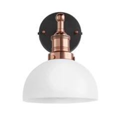 Brooklyn Opal Glass Dome Wall Light - 8 Inch