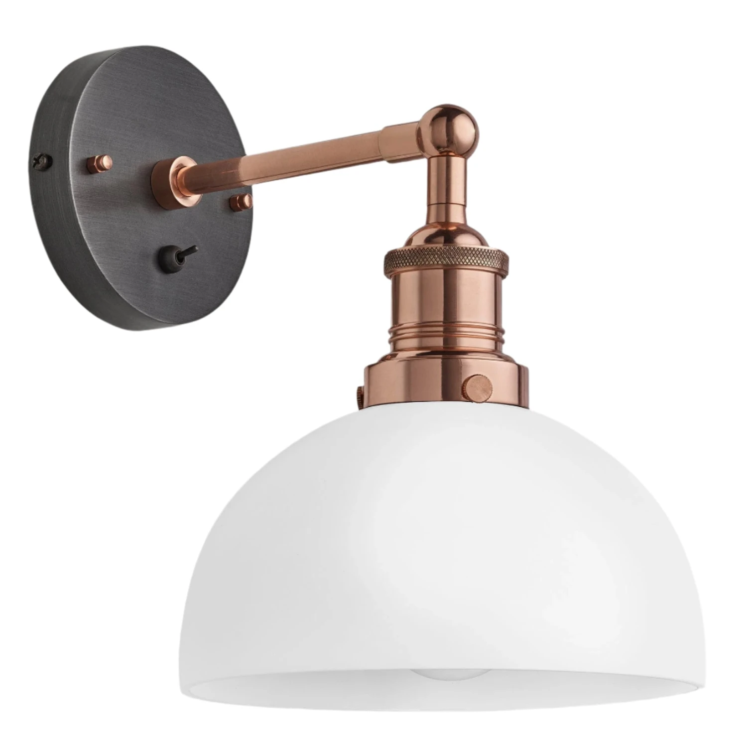 Brooklyn Opal Glass Dome Wall Light - 8 Inch 4 Brooklyn Opal Glass Dome Wall Light - 8 Inch - Image 2