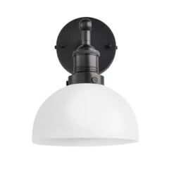 Brooklyn Opal Glass Dome Wall Light - 8 Inch 21 Brooklyn Opal Glass Dome Wall Light - 8 Inch -Lumi Home Shop 8 Inch WallLight OpalGlass Industville Lighting Dome PewterHolder Brooklyn BR OGL DWL8 W PH