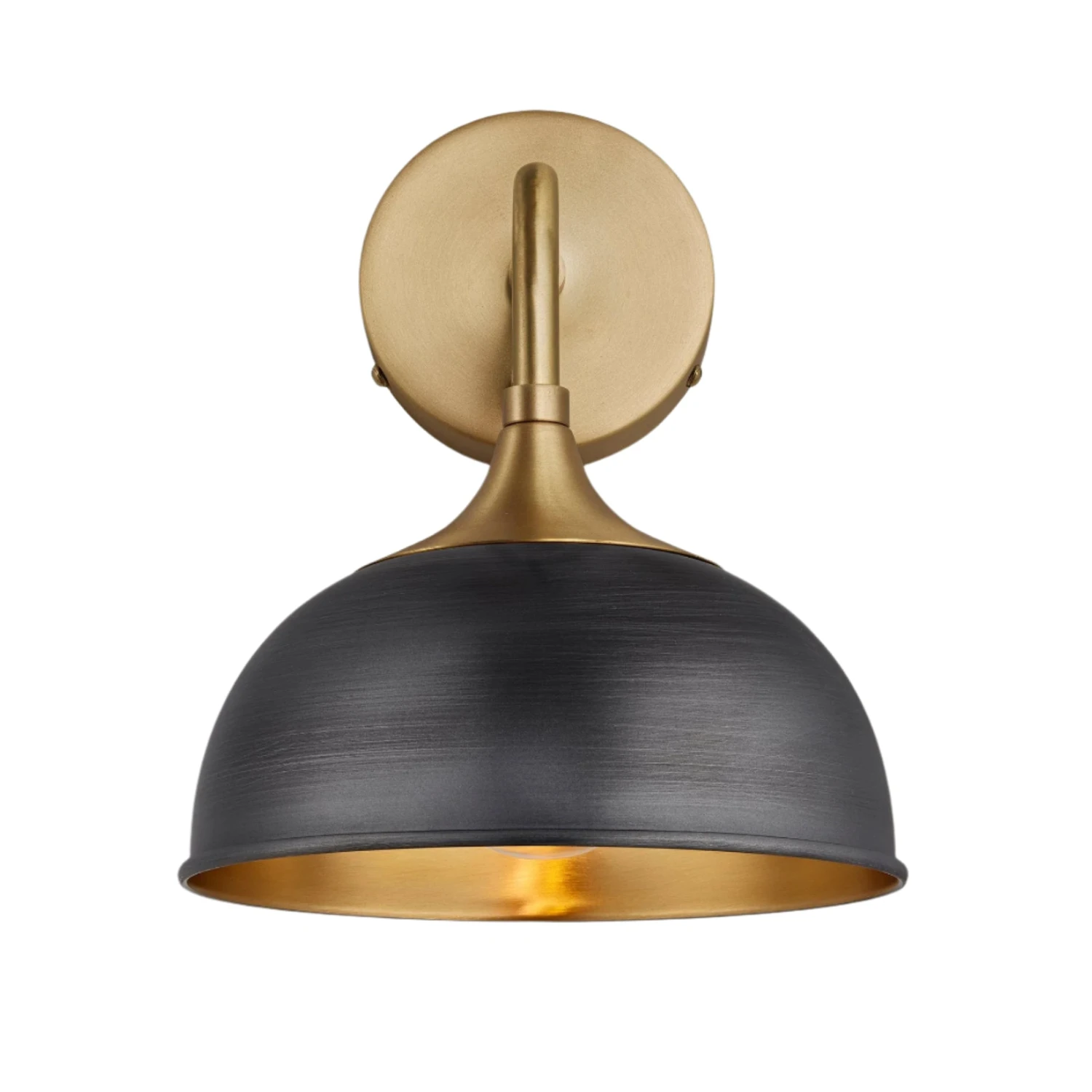 Chelsea Dome Wall Light - 8 Inch - Pewter & Brass 3 Chelsea Dome Wall Light - 8 Inch - Pewter & Brass