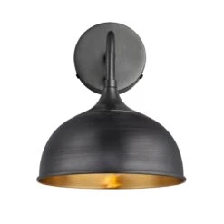Chelsea Dome Wall Light - 8 Inch - Pewter & Brass 11 Chelsea Dome Wall Light - 8 Inch - Pewter & Brass -Lumi Home Shop 8 Inch WallLight Pewter Brass Industville Lighting Dome PewterHolder Chelsea CH DWL8 BP PH
