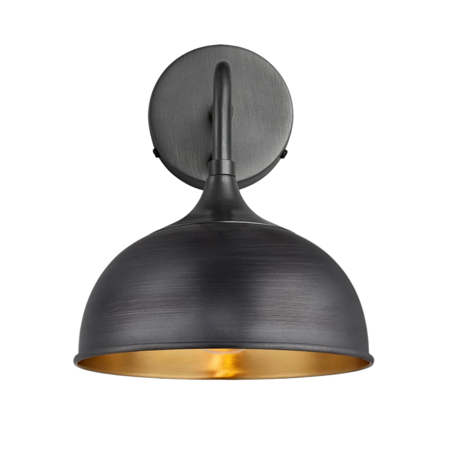 Chelsea Dome Wall Light - 8 Inch - Pewter & Brass 5 Chelsea Dome Wall Light - 8 Inch - Pewter & Brass - Image 3