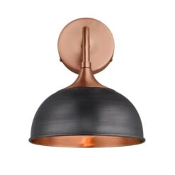 Chelsea Dome Wall Light - 8 Inch - Pewter & Copper -Lumi Home Shop 8 Inch WallLight Pewter Copper Industville Lighting Dome CopperHolder Chelsea CH DWL8 CP CH