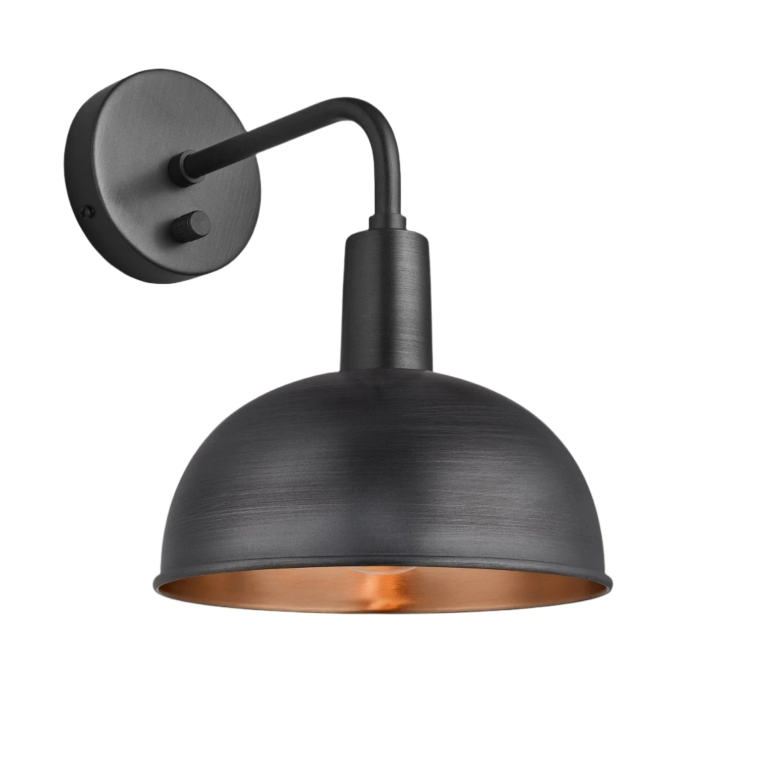 Sleek Dome Wall Light - 8 Inch - Pewter & Copper - Image 4