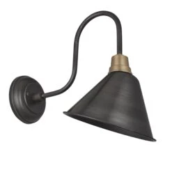 Swan Neck Cone Wall Light - 8 Inch - Pewter - Pre-order - Expected W/c 20th Of May