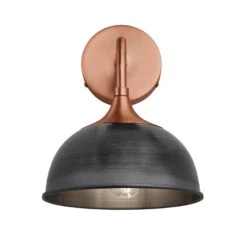 Chelsea Dome Wall Light - 8 Inch - Pewter 16 Chelsea Dome Wall Light - 8 Inch - Pewter -Lumi Home Shop 8 Inch WallLight Pewter Industville Lighting Dome CopperHolder Chelsea CH DWL8 P CH