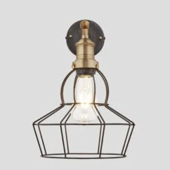 Brooklyn Wire Cage Wall Light - 8 Inch - Pewter - Rose 10 Brooklyn Wire Cage Wall Light - 8 Inch - Pewter - Rose -Lumi Home Shop 8 Inch WallLight Pewter Industville Lighting Rose BrassHolder Brooklyn BR WCWL8 P RS BH SO