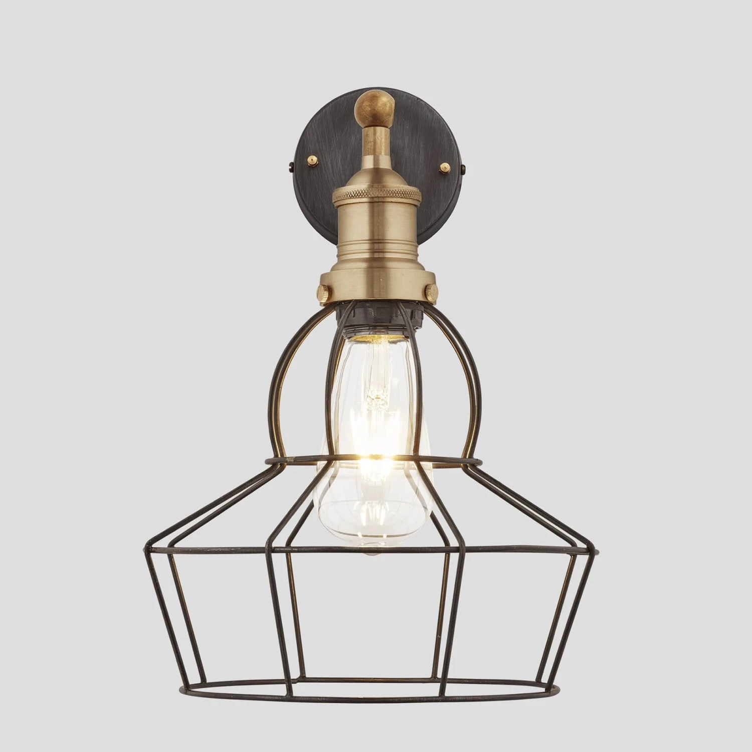 Brooklyn Wire Cage Wall Light - 8 Inch - Pewter - Rose 5 Brooklyn Wire Cage Wall Light - 8 Inch - Pewter - Rose - Image 3