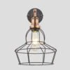 Brooklyn Wire Cage Wall Light - 8 Inch - Pewter - Rose -Lumi Home Shop 8 Inch WallLight Pewter Industville Lighting Rose CopperHolder Brooklyn BR WCWL8 P RS CH SO