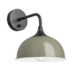 Chelsea Dome Wall Light - 8 Inch - Sage Green -Lumi Home Shop 8 Inch WallLight SageGreen Industville Lighting Dome PewterHolder Chelsea CH DWL8 SG PH angled