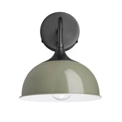 Chelsea Dome Wall Light - 8 Inch - Sage Green -Lumi Home Shop 8 Inch WallLight SageGreen Industville Lighting Dome PewterHolder Chelsea CH DWL8 SG PH front