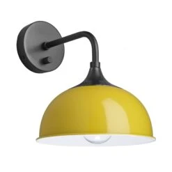 Chelsea Dome Wall Light - 8 Inch - Yellow -Lumi Home Shop 8 Inch WallLight Yellow Industville Lighting Dome PewterHolder Chelsea CH DWL8 Y PH angled