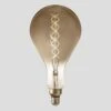 Vintage Giant LED Edison Bulb Old Filament Lamp - 8W E27 Spiral Drop PS160 - Smoke Grey -Lumi Home Shop 8WE27 Bulb SmokeGrey Industville Lighting SpiralDrop LED Edison PS160 8W SG