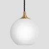 Chelsea Opal Glass Globe Pendant Light - 9 Inch - White 1 Chelsea Opal Glass Globe Pendant Light - 9 Inch - White -Lumi Home Shop 9 Inch Pendant OpalGlass Industville Lighting Globe BrassHolder Chlesea CH OGL GLP9 W BH