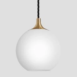 Chelsea Opal Glass Globe Pendant Light - 9 Inch - White