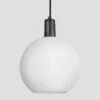 Sleek Opal Glass Globe Pendant Light - 9 Inch -Lumi Home Shop 9 Inch Pendant OpalGlass Industville Lighting Globe PewterHolder Sleek SL OGL GLP9 W PH