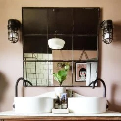 Bulkhead Outdoor & Bathroom Sconce Wall Light - 12 Inch - Black -Lumi Home Shop BK IP65 SWL12 BKLRINDUSTVILLEBATHROOMPINKART albertandmoo