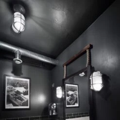 Bulkhead Outdoor & Bathroom Marine Flush Mount - 4 Inch - Gunmetal 7 Bulkhead Outdoor & Bathroom Marine Flush Mount - 4 Inch - Gunmetal -Lumi Home Shop BK MFM BK OWL Industville 1042X1042 BAR BATHROOM COMMERCIAL The Wright Brothers