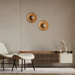 Boston Round Metal Diffuser Wall Light Flush Mount - 13 Inch - Brass 13 Boston Round Metal Diffuser Wall Light Flush Mount - 13 Inch - Brass -Lumi Home Shop BO MD WLFM13 B INDUSTVILLE B2C LIVING ROOM LIFESTYLE