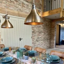 Brooklyn Cone Pendant - 12 Inch - Brass 20 Brooklyn Cone Pendant - 12 Inch - Brass -Lumi Home Shop BR CP12 B PHINDUSTVILLEB2CDININGROOM dovecotebarnswww.dovecotebarnsyork.co .uk 3