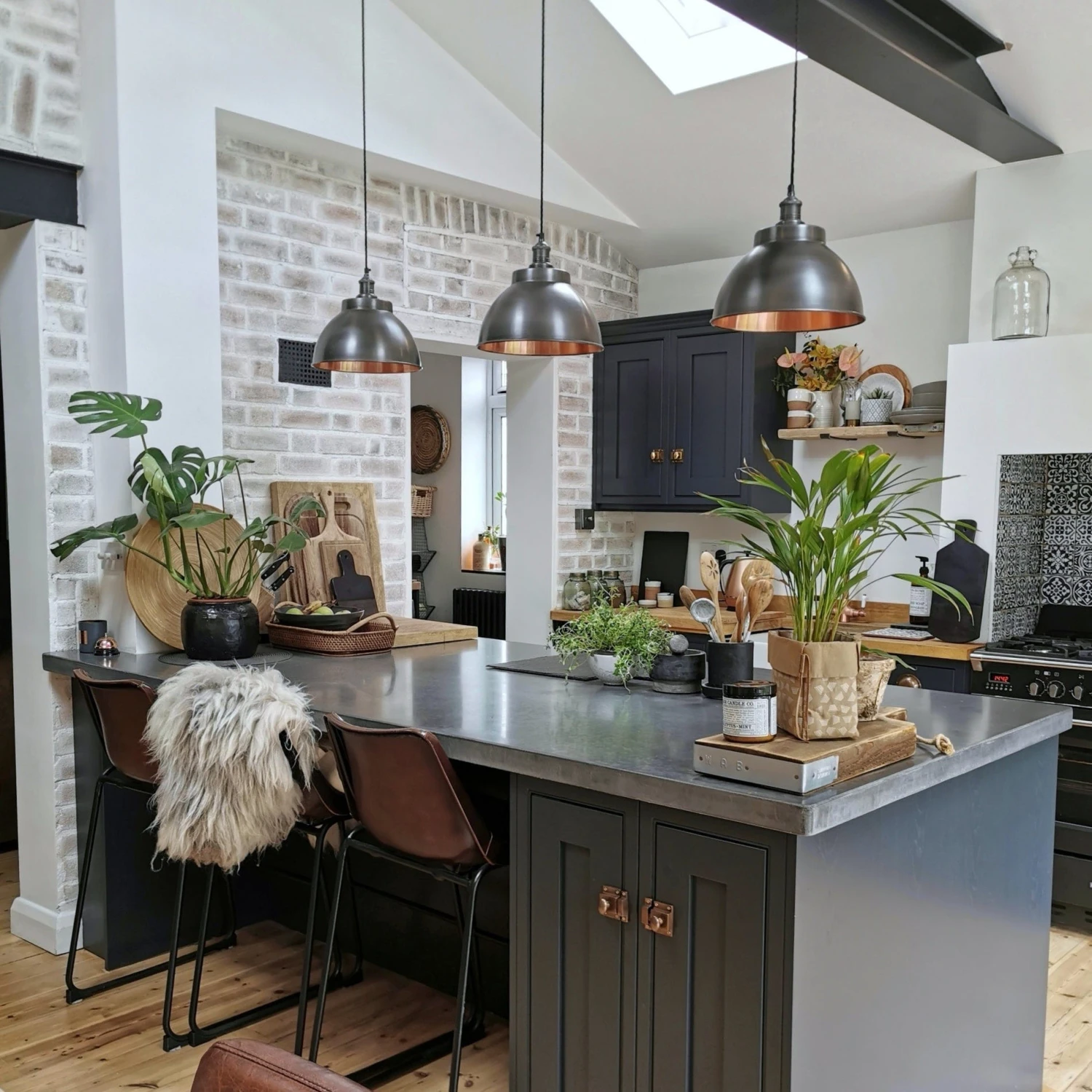 Brooklyn Dome Pendant - 13 Inch - Pewter & Copper 8 Brooklyn Dome Pendant - 13 Inch - Pewter & Copper - Image 6