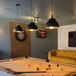 Brooklyn Dome Pendant - 13 Inch - Pewter -Lumi Home Shop BR DP13 PC INDUSTVILLE B2B GAMESROOM SubBlueLtd 3