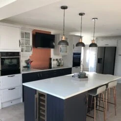 Brooklyn Dome Pendant - 8 Inch - Pewter & Copper -Lumi Home Shop BR DP8 CP CH Industville RESIDENTAL KITCHEN Chloe living at no.2