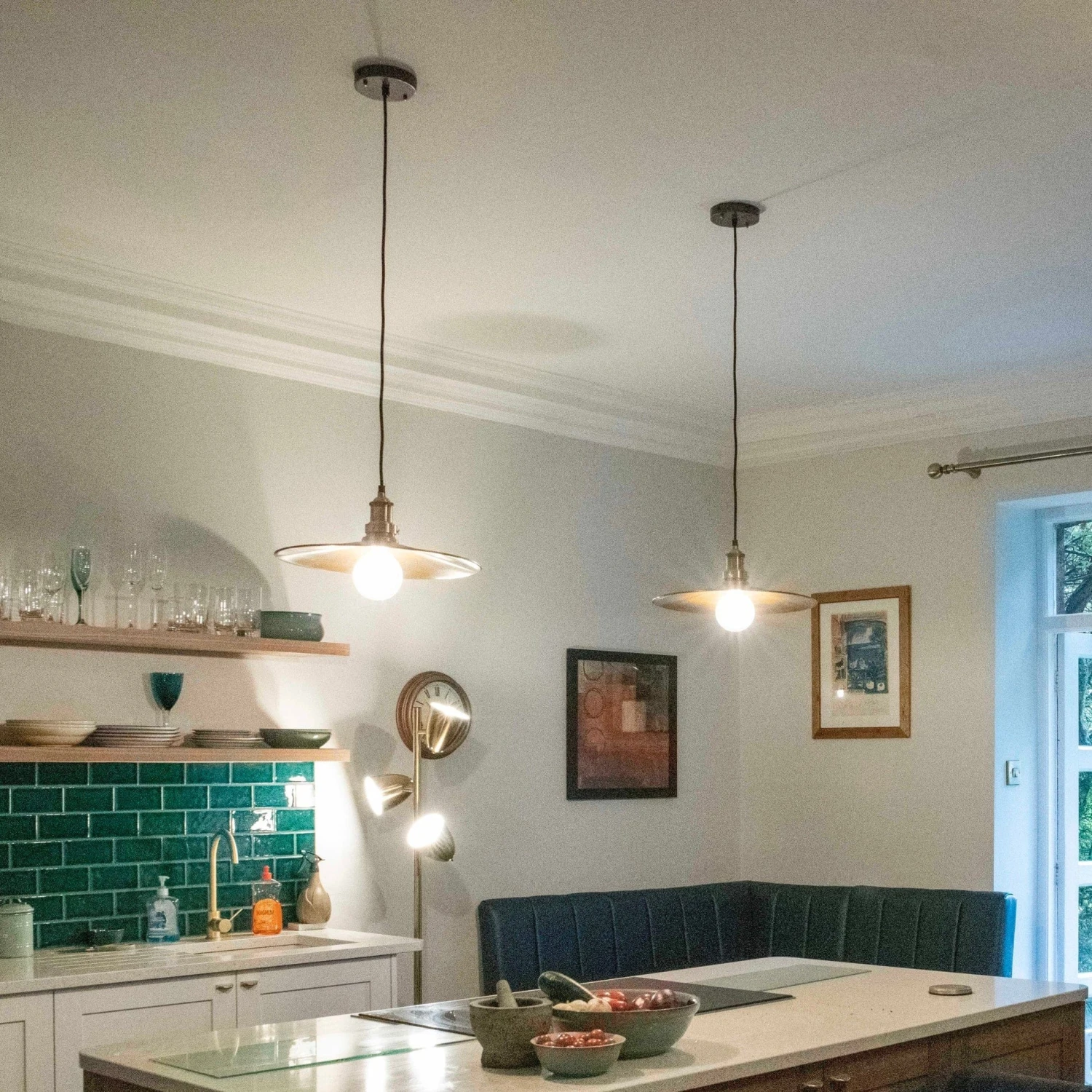 Brooklyn Flat Pendant - 15 Inch - Brass 9 Brooklyn Flat Pendant - 15 Inch - Brass - Image 7