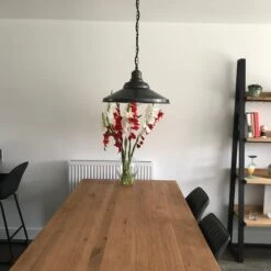 Brooklyn Giant Step Pendant - 18 Inch - Pewter -Lumi Home Shop BR GSP18 REWIRE BESPOKE LR Industville RESIDENTIAL DININGROOM KerryR 3